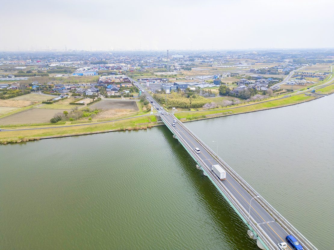 上空から見た息栖大橋