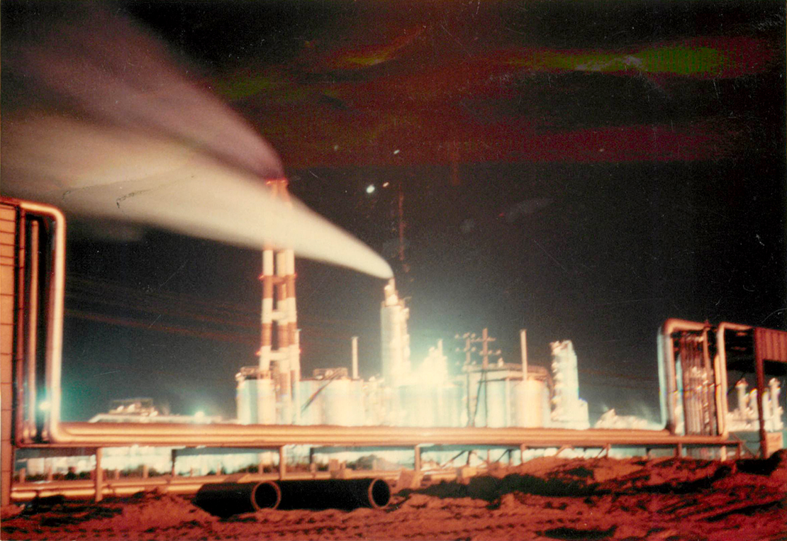 昭和45年頃の鹿島臨海工業地帯の夜景