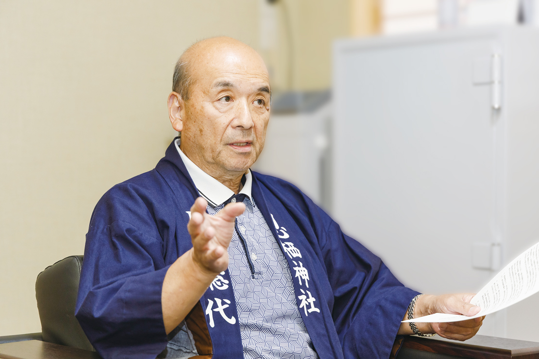 息栖神社氏子総代会の猿田会長